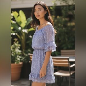 Jodi kristopher dress, blue polka dot , sz sm